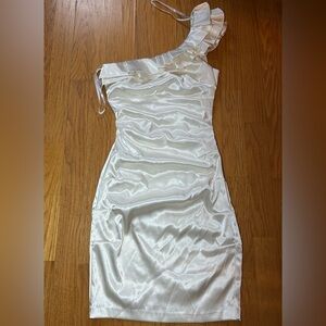 Beaut Cream Silky Dress